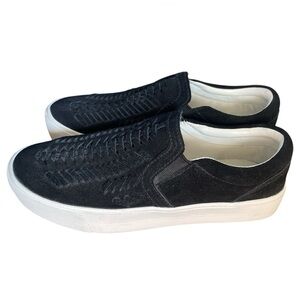 Marc Fisher Black Woven Suede Dexie 2 Slip-Ons, Size 7.5, Casual Comfort